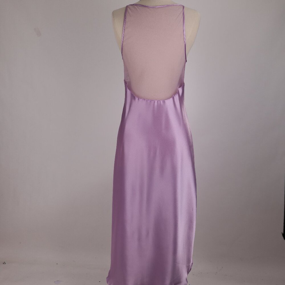 🌺 Vtg Cinema Etoile NWOT Long Pearl Sequin Embroidered Long Lavender Nightgown - Picture 8 of 10